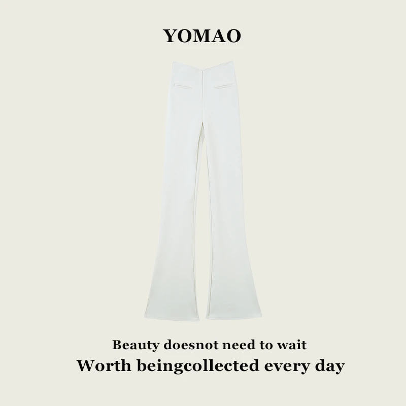 尤猫【V腰神裤】夏季小众修身高腰显瘦高级感微喇裤长裤女装Y31256