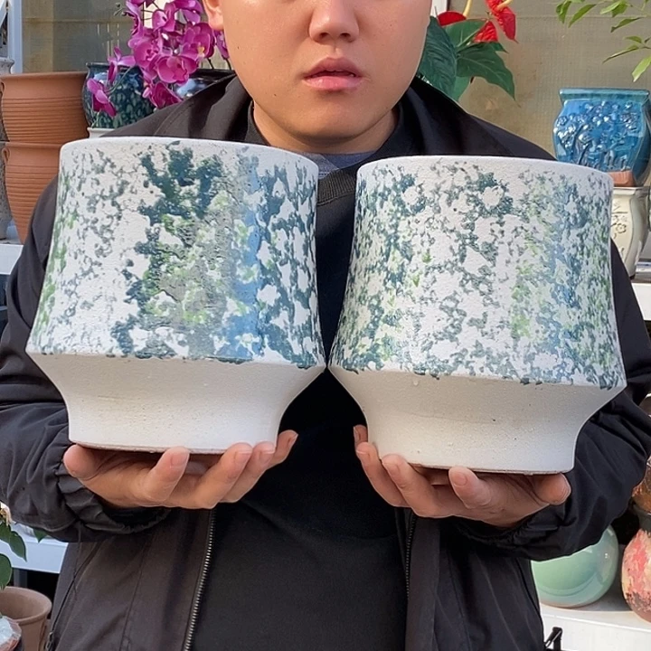 紫砂花盆口18高21福利俩个