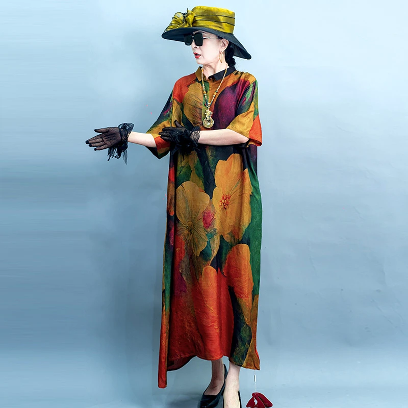 57真丝国潮风高端女装中国风高贵上档次夏季连衣裙