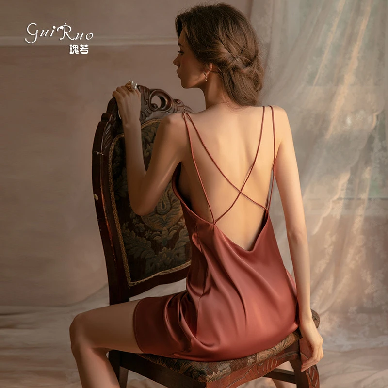 通用舒适成人性感睡裙女士吊带裙纯欲连衣裙网红春夏夏季小胸