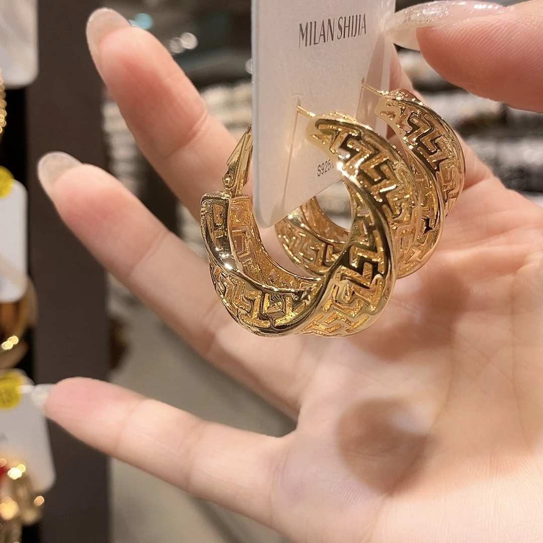 铜合金925银金色旋转圈