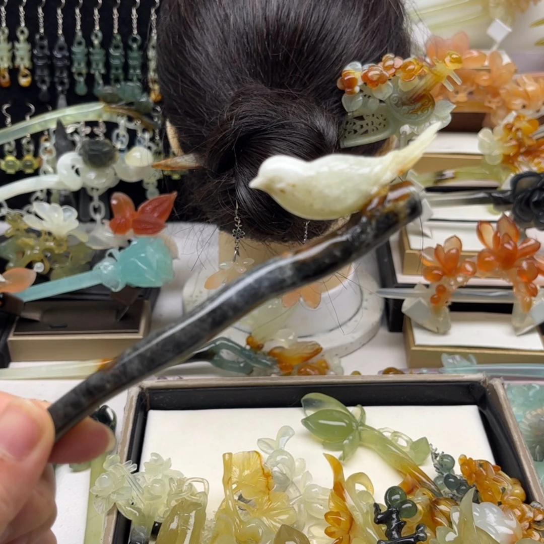 蛇纹石玉合金发簪