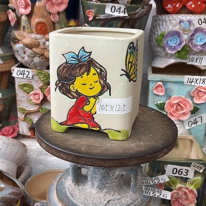 紫砂花盆粗陶材质多肉花盆