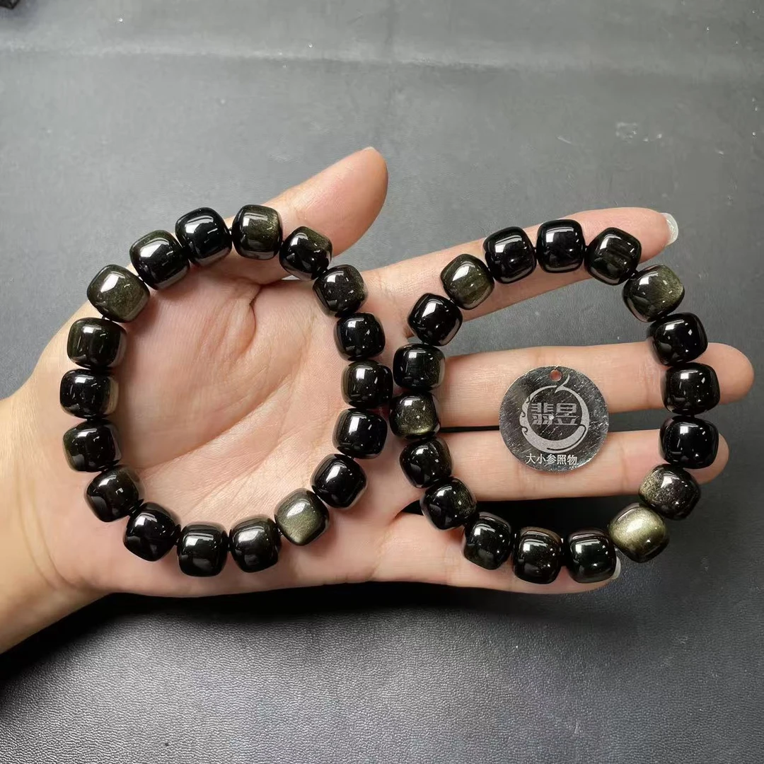 翡昱-N03-42183-黑曜石手串/约11+/约18颗/-多样性发其一-C