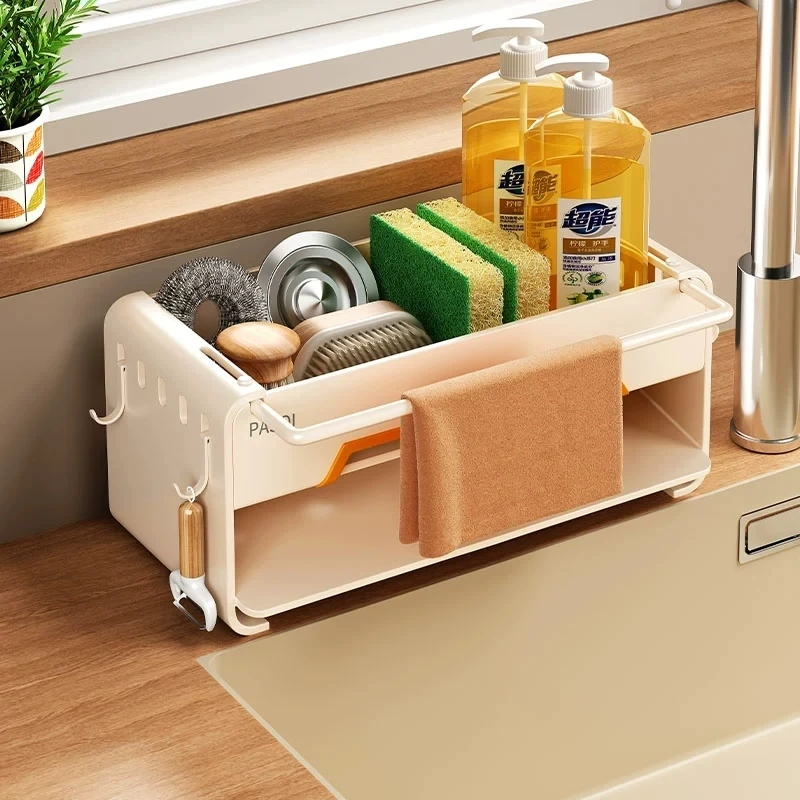 厨房置物架水槽抹布沥水篮洗碗槽水池边水龙头多功能海绵收纳神器