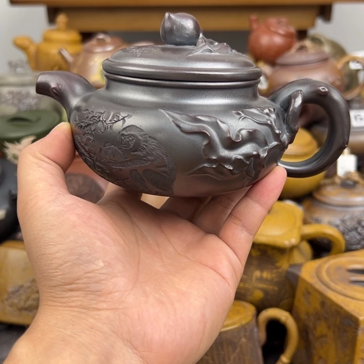 茶壶紫砂壶口跳砂