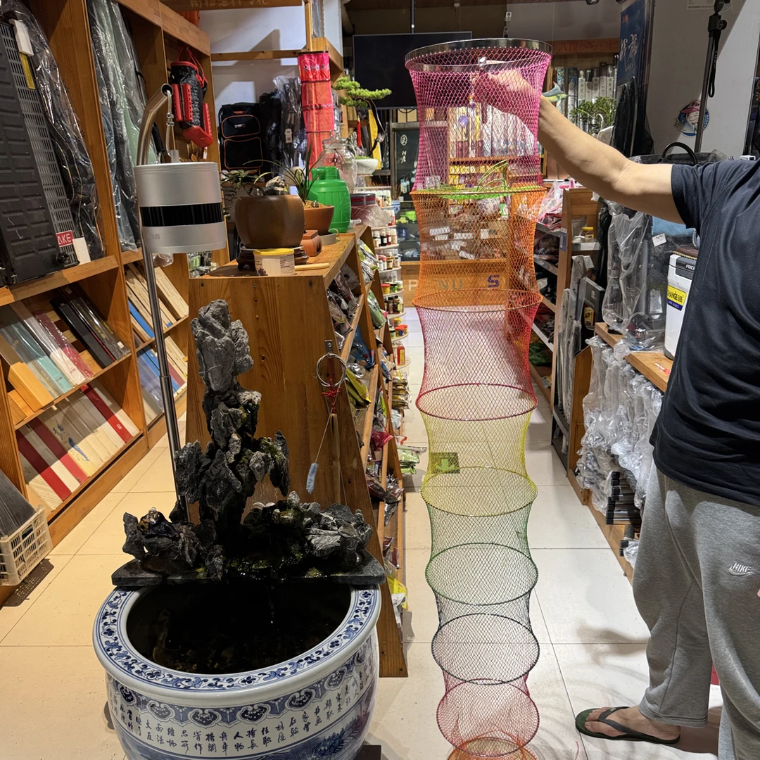 25直径1.67米高十六编原色原丝304不锈钢圈口纯手工编织台钓鱼护