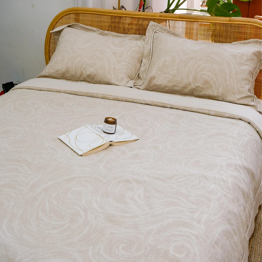 【星空】35%亚麻四件套棉麻色织提花床品套件床上用品