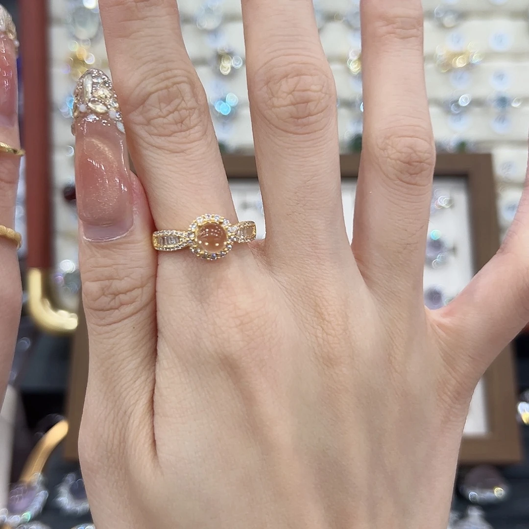 小***七黄晶戒指银S925镀金镶嵌