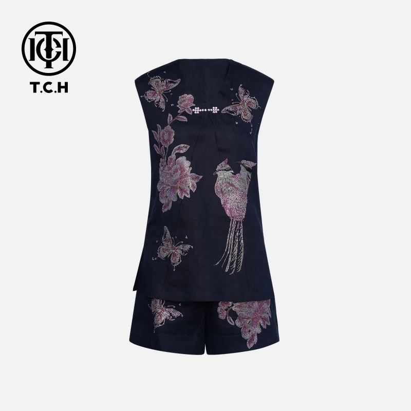 TCH私服烫钻工艺时尚休闲气质舒适套装女T75B07E5049轻奢tch
