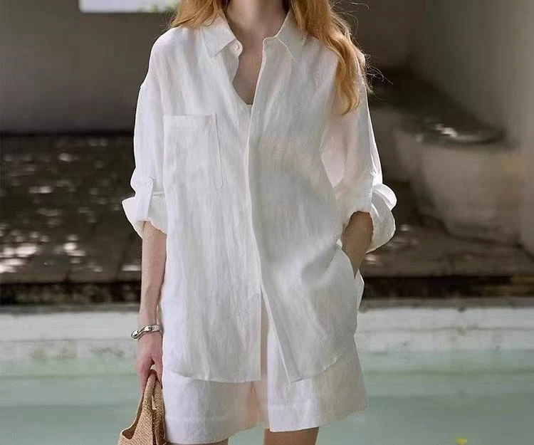 韩系轻奢时尚设计师极简通勤衬衫上衣