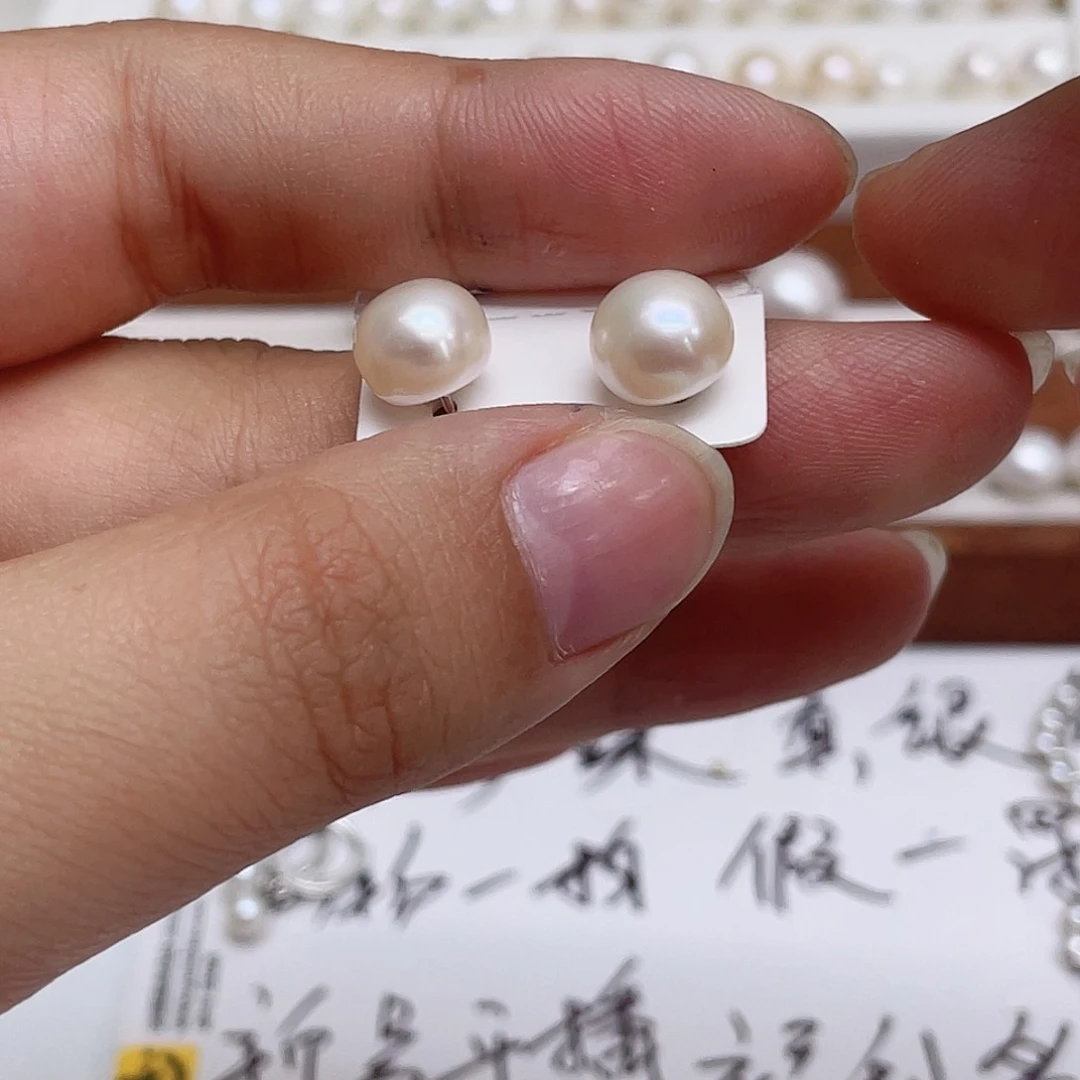 银S925镶嵌淡水珍珠耳饰ℳ****