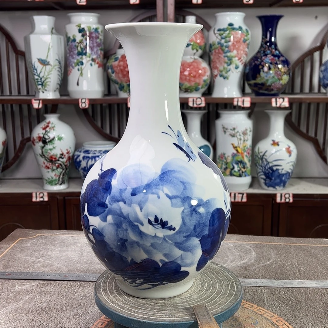 摆件陶景德镇陶瓷赏青牡