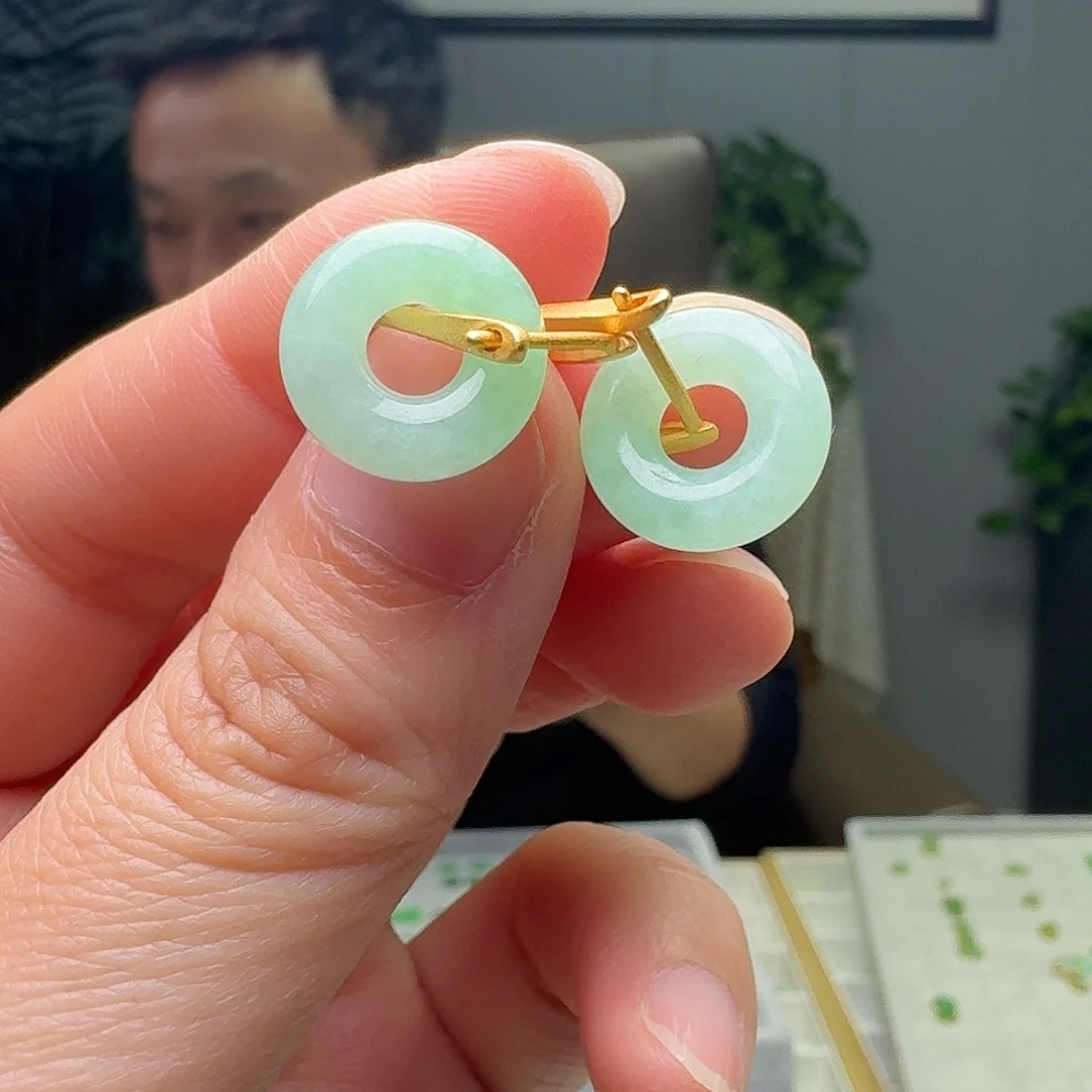 翡翠银S925镶嵌耳饰多样性发货其一