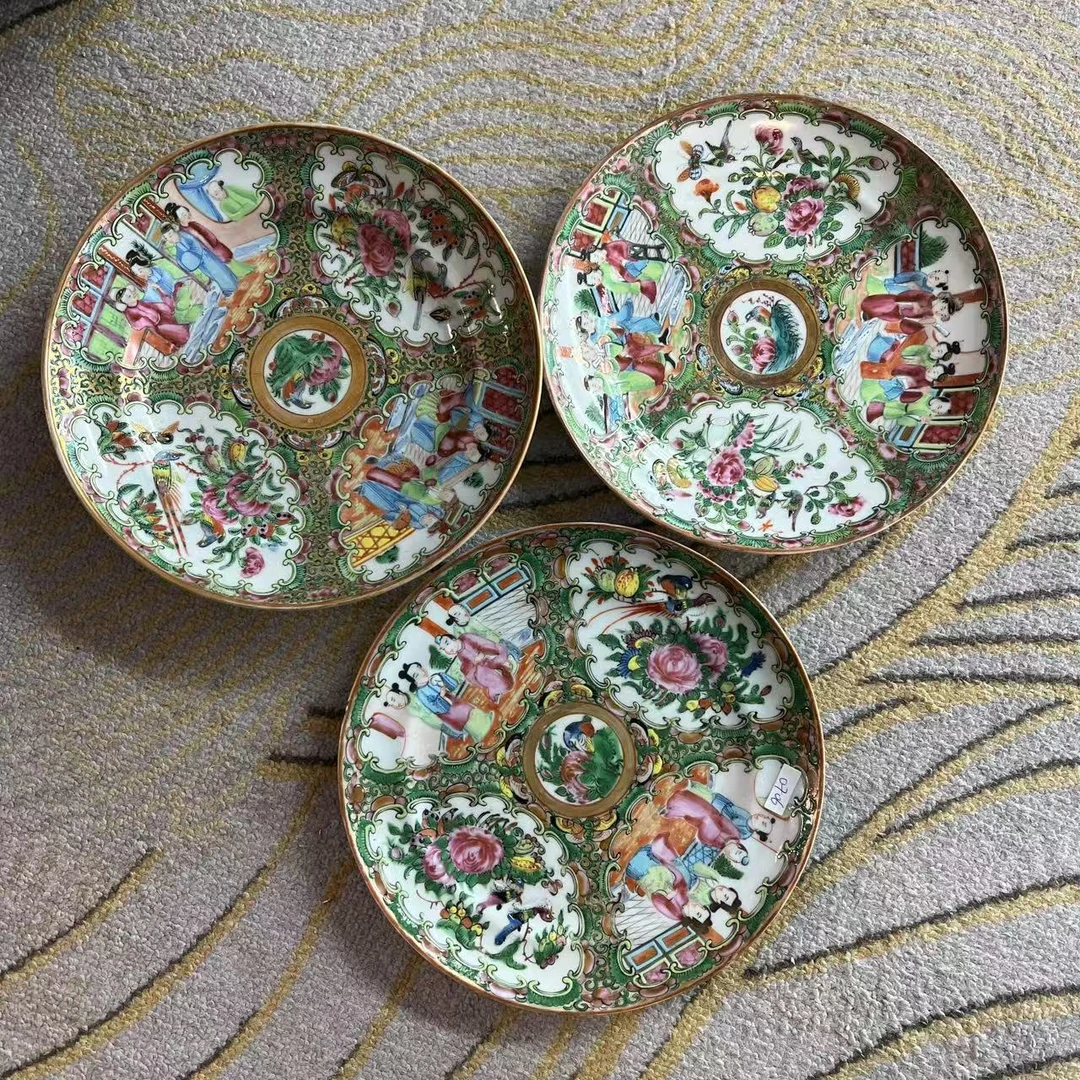 F818广彩开窗花鸟纹赏盘【其一】