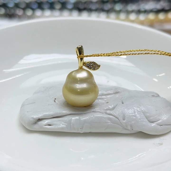 银S925镶嵌吊坠(不含链)海水珍珠11-12mm7号