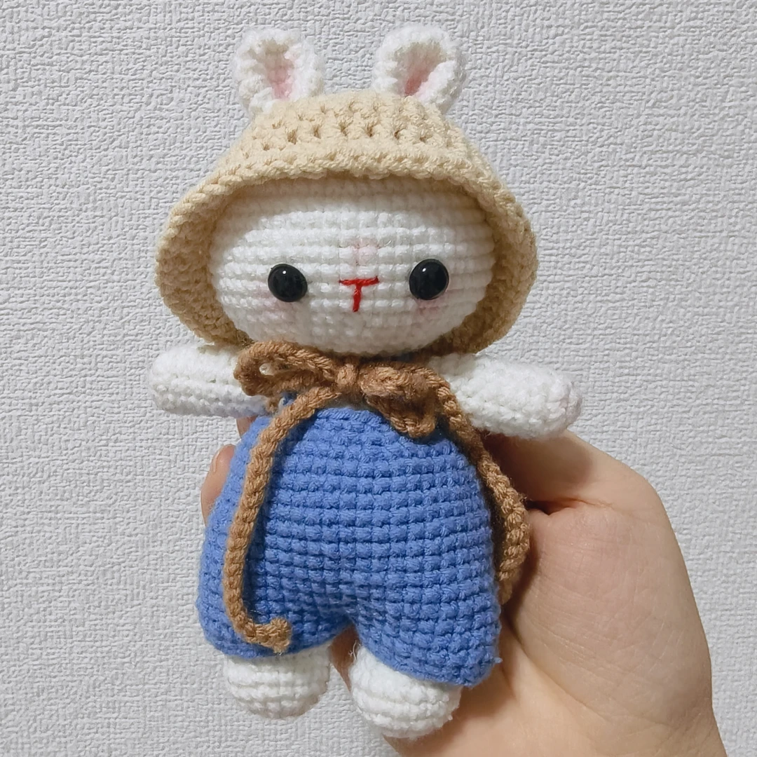 （成品）手工钩织可爱挂件小动物胡萝卜背带裤小兔子田园兔