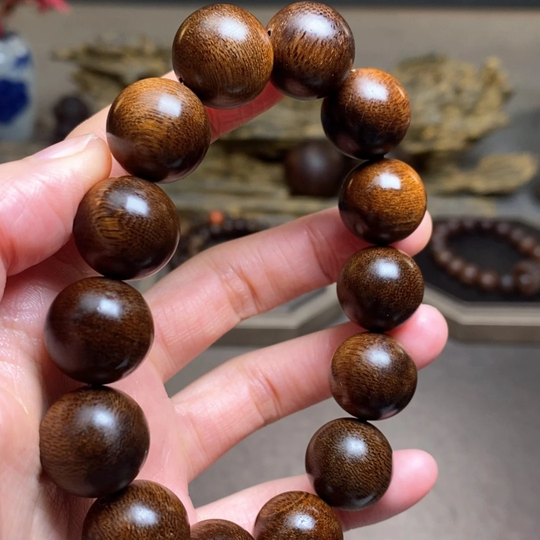 沉香手串越南富森红土糖结玉化1.6