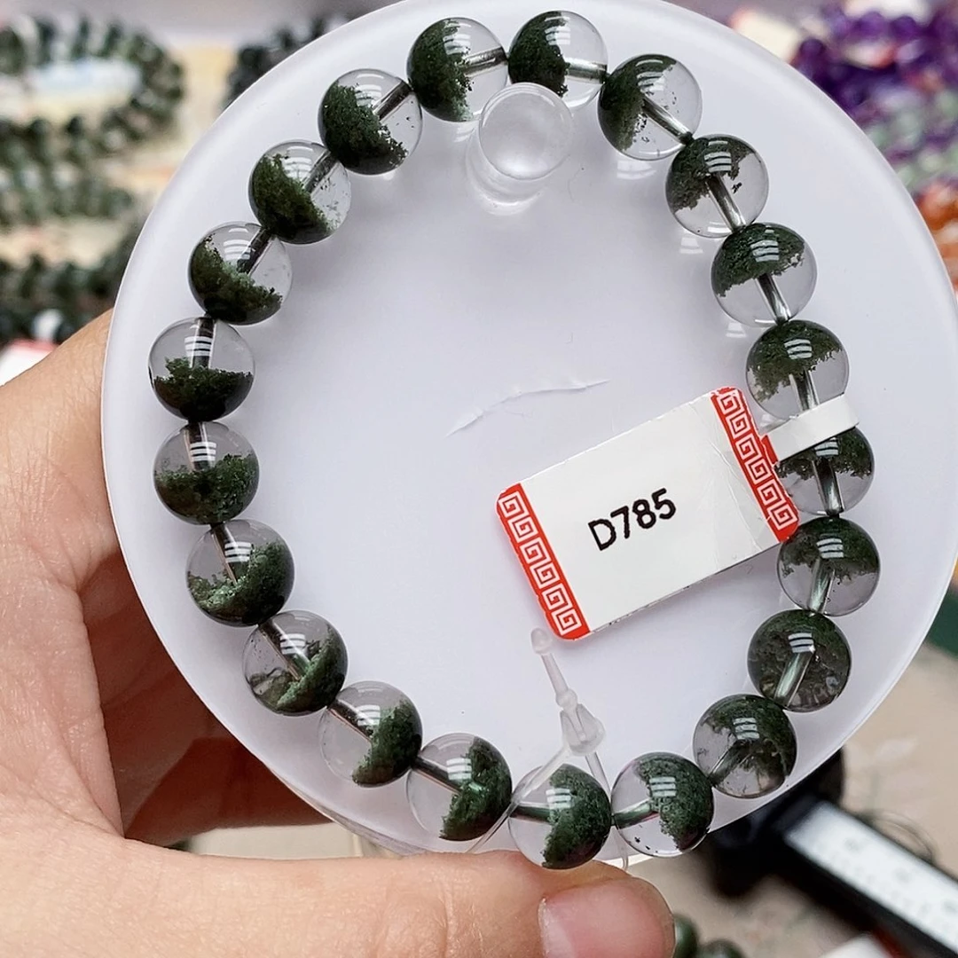 未镶嵌手链水晶D785绿幽灵9mm