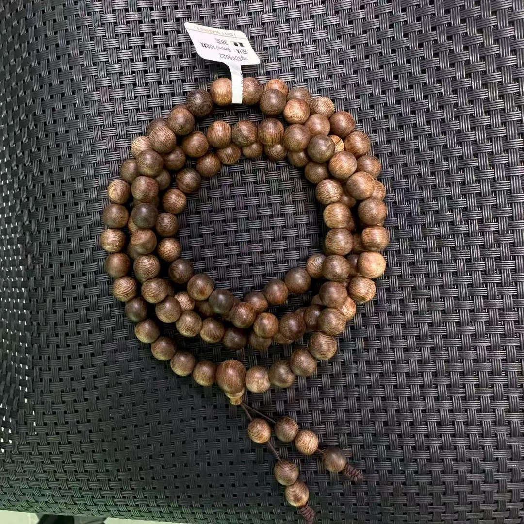 沉香【中国香魁】甄选天然沉香海南尖峰岭紫棋8mm多圈手串