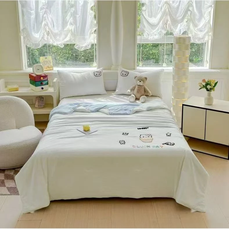 YY双人夏凉被毛巾绣糯糯夏被