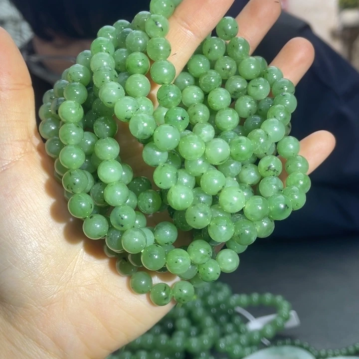 和田玉未镶嵌手串苹果绿手串拍一发一多样性发