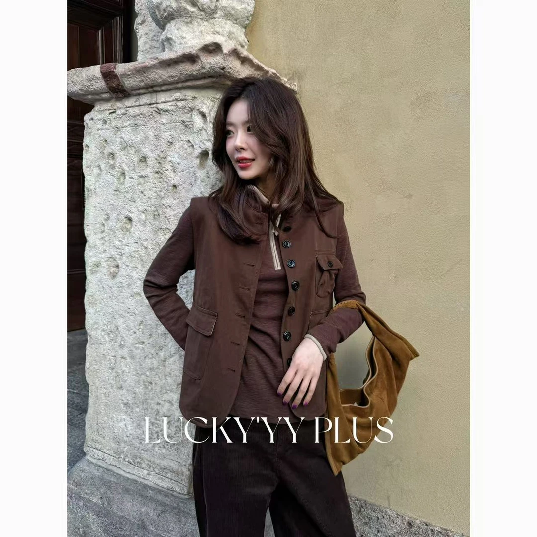 LUCKYYY 高品定制满分长绒棉小立领工装休闲马甲B2028
