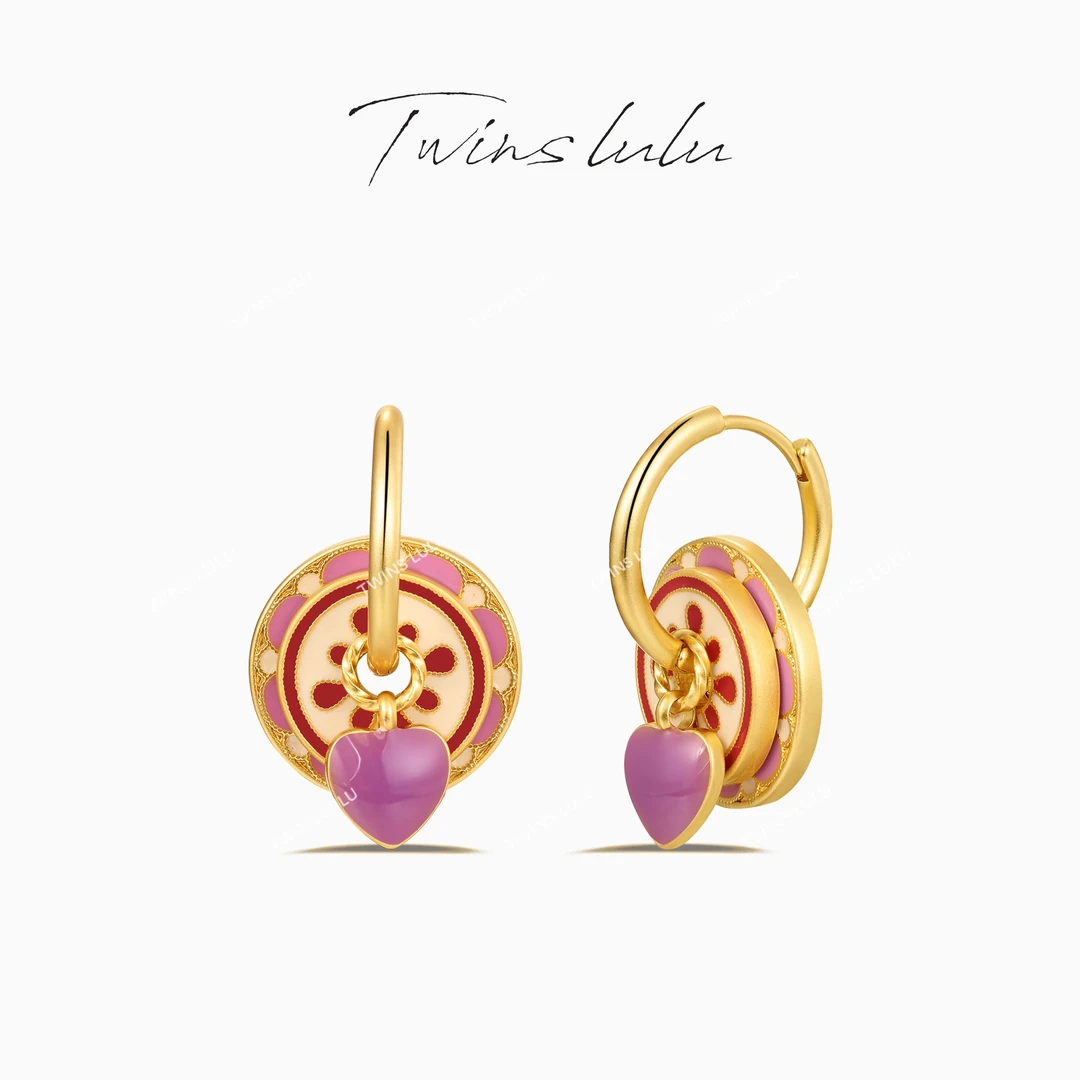 TWINS LULU 镀K金 秋上新新中式复古国风设计感花朵耳环TSL1749