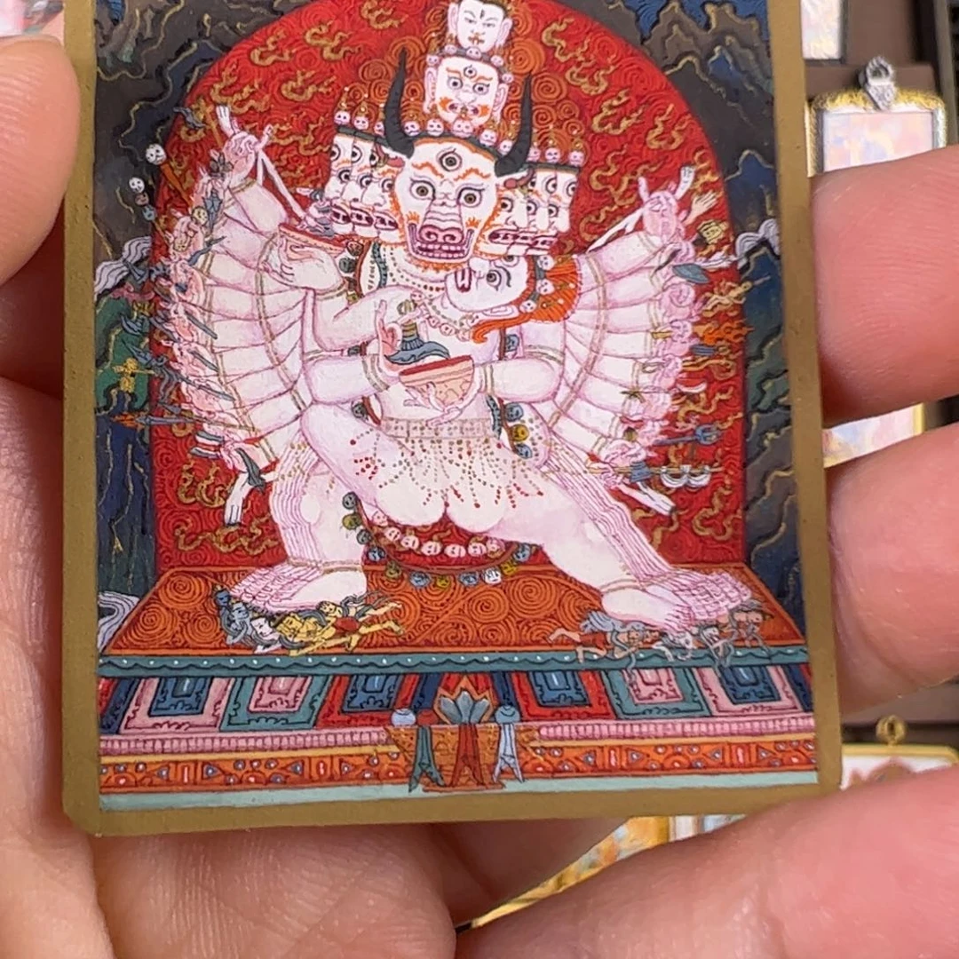 王***海吊坠大威德金刚唐卡