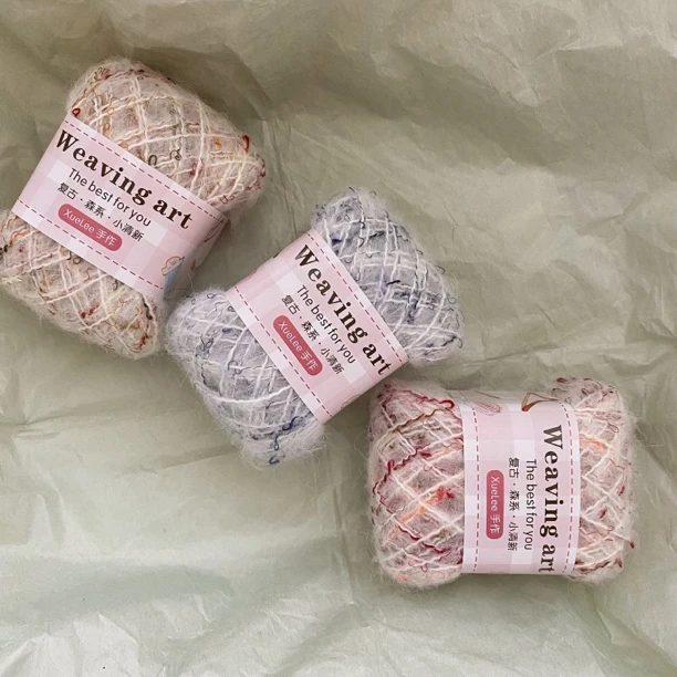 夹花彩色手工编织毛衣帽子围巾亲肤柔软马海毛