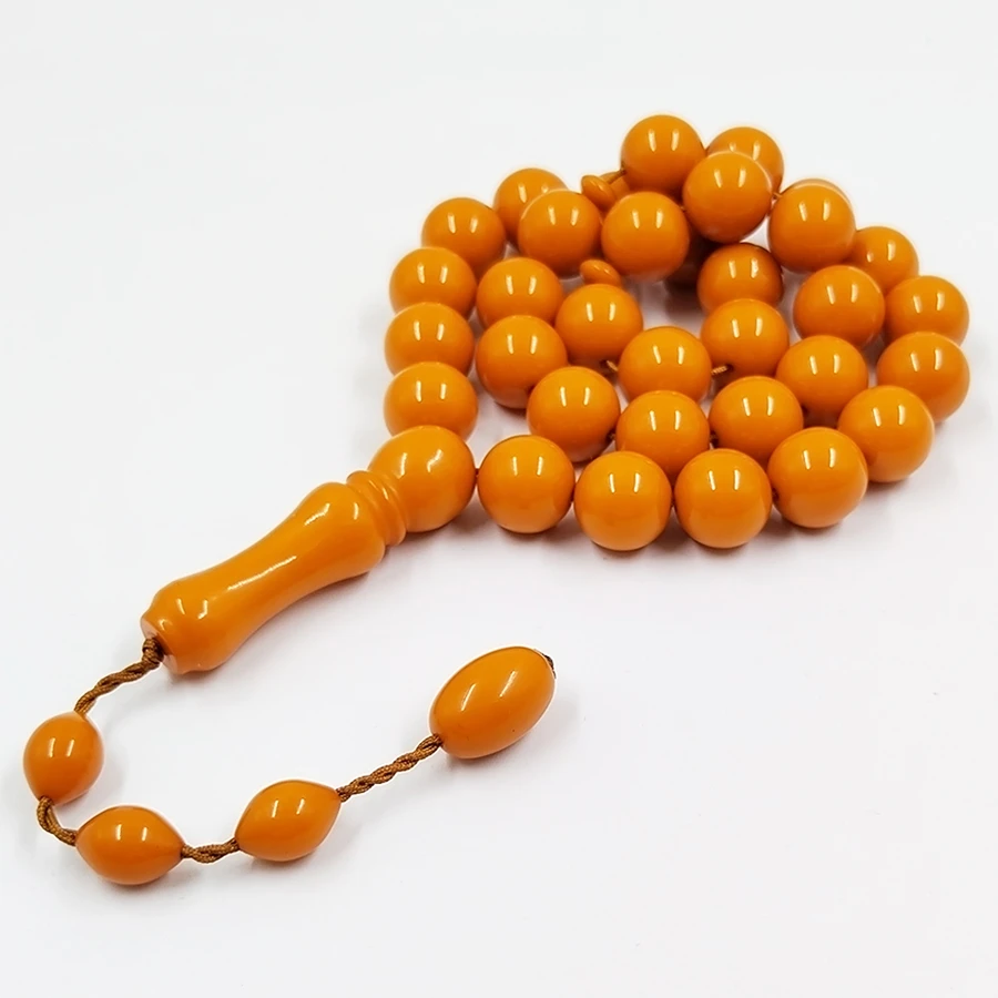 树脂橙色念珠泰斯比哈太斯比哈回民饰品33颗手串珠子HPL554