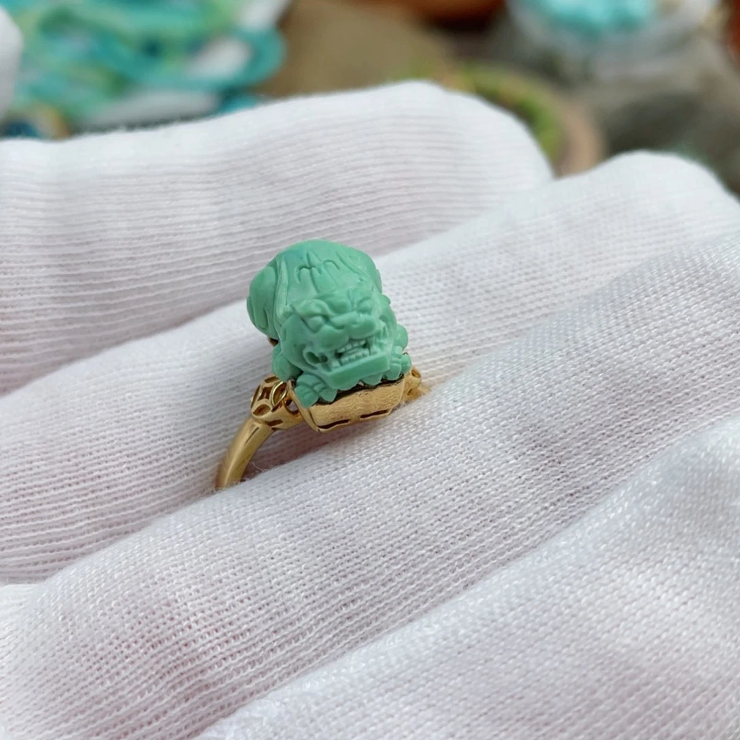 绿松石珠宝奇石18K金镶嵌