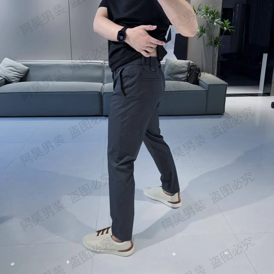 HAOR/2025春季新款时尚修身百搭商务男士弹力小脚西裤66695