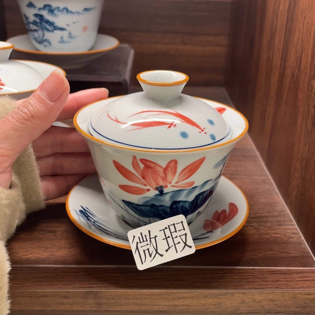 有瑕釉下彩纯手绘