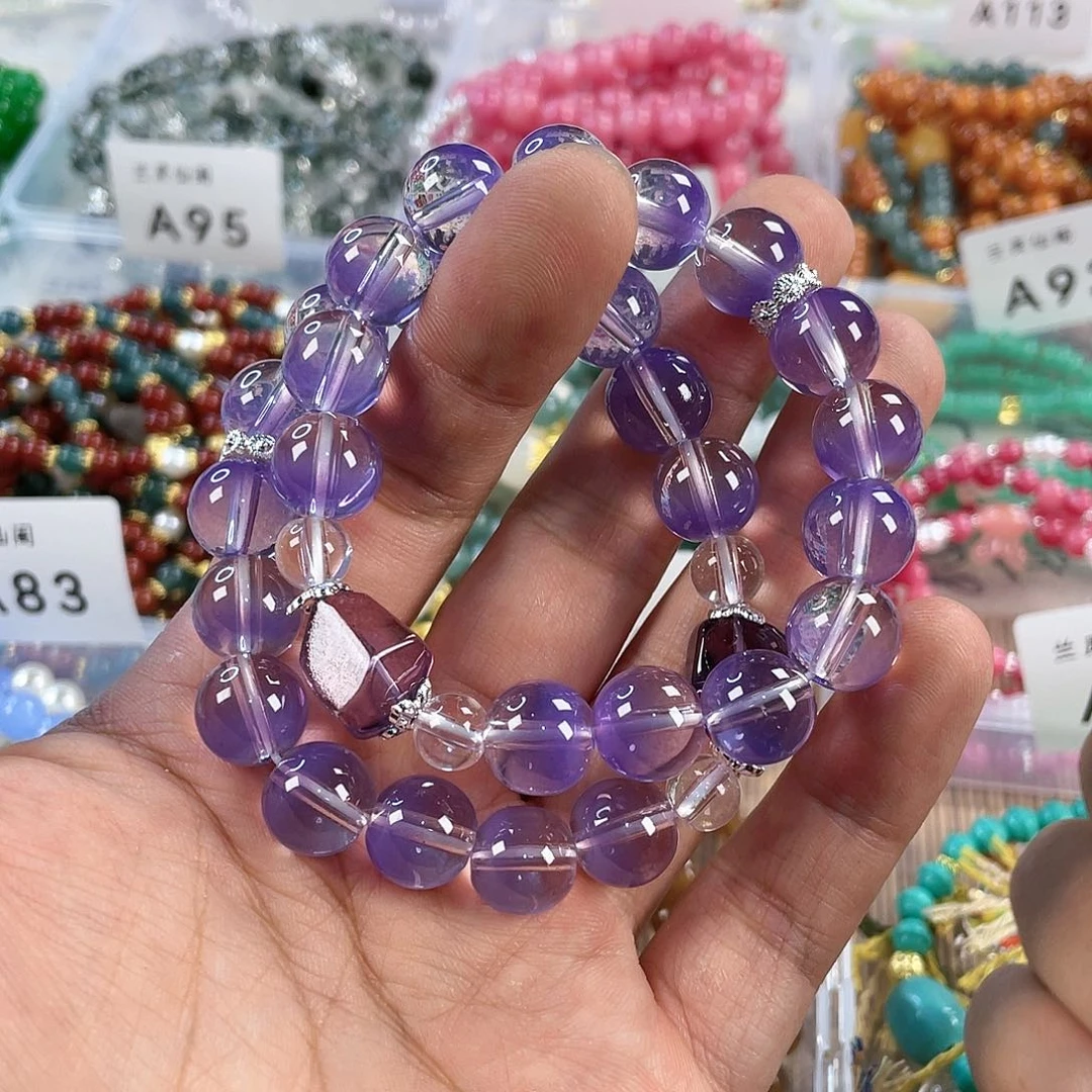 檀香木手串银S925镀金镶嵌