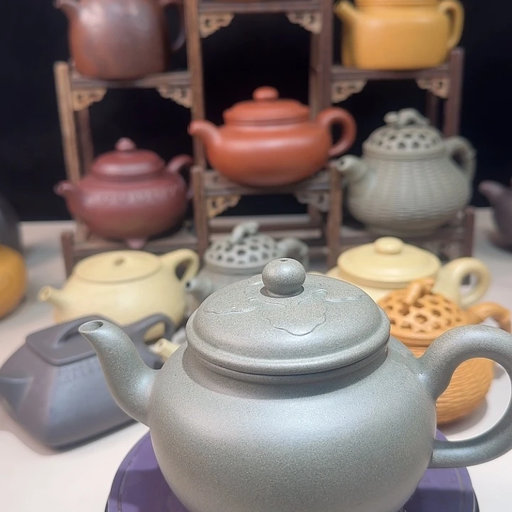 旧***者茶壶紫砂原矿青段泥大彬如意