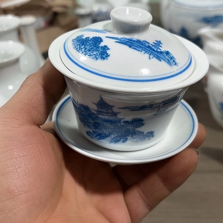 陶岳阳楼八零后盖碗微瑕120毫升