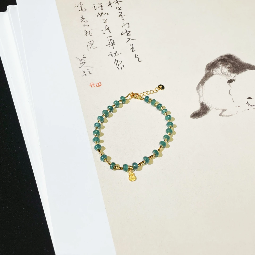 【云上雅岚】C25050-S925翡翠手链-5mm-多样性发一件