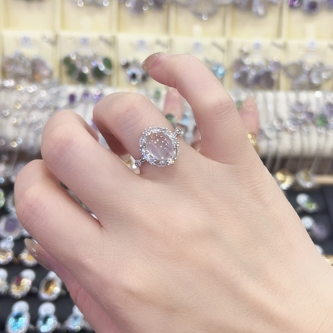 戒指烟晶银S925镶嵌