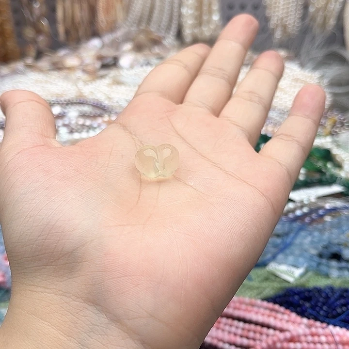 未镶嵌玛瑙/玉髓珠宝半成品一个15/12mm左右柠檬晶屁桃