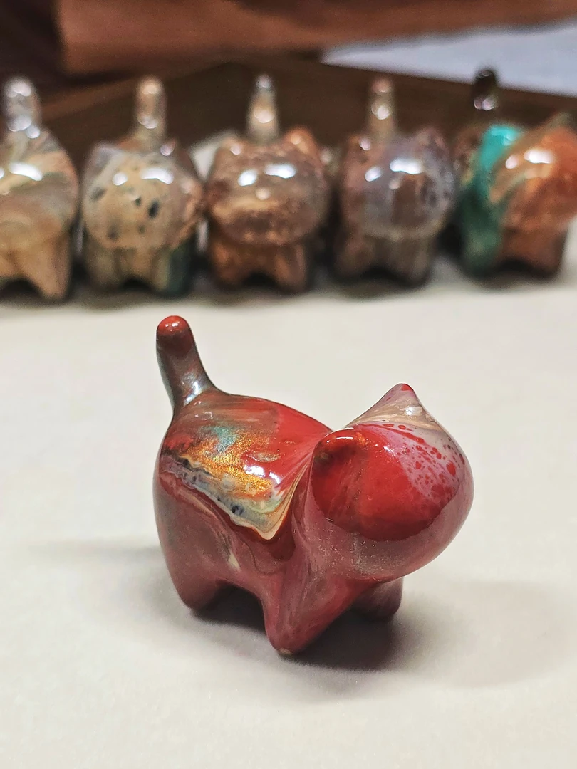 驼砂点黛非遗漂漆手工创意小猫摆件（按序号直拍）