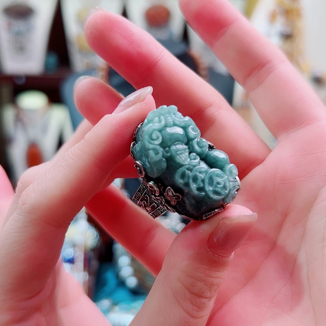 戒指/指环翡翠银S925镶嵌戒指