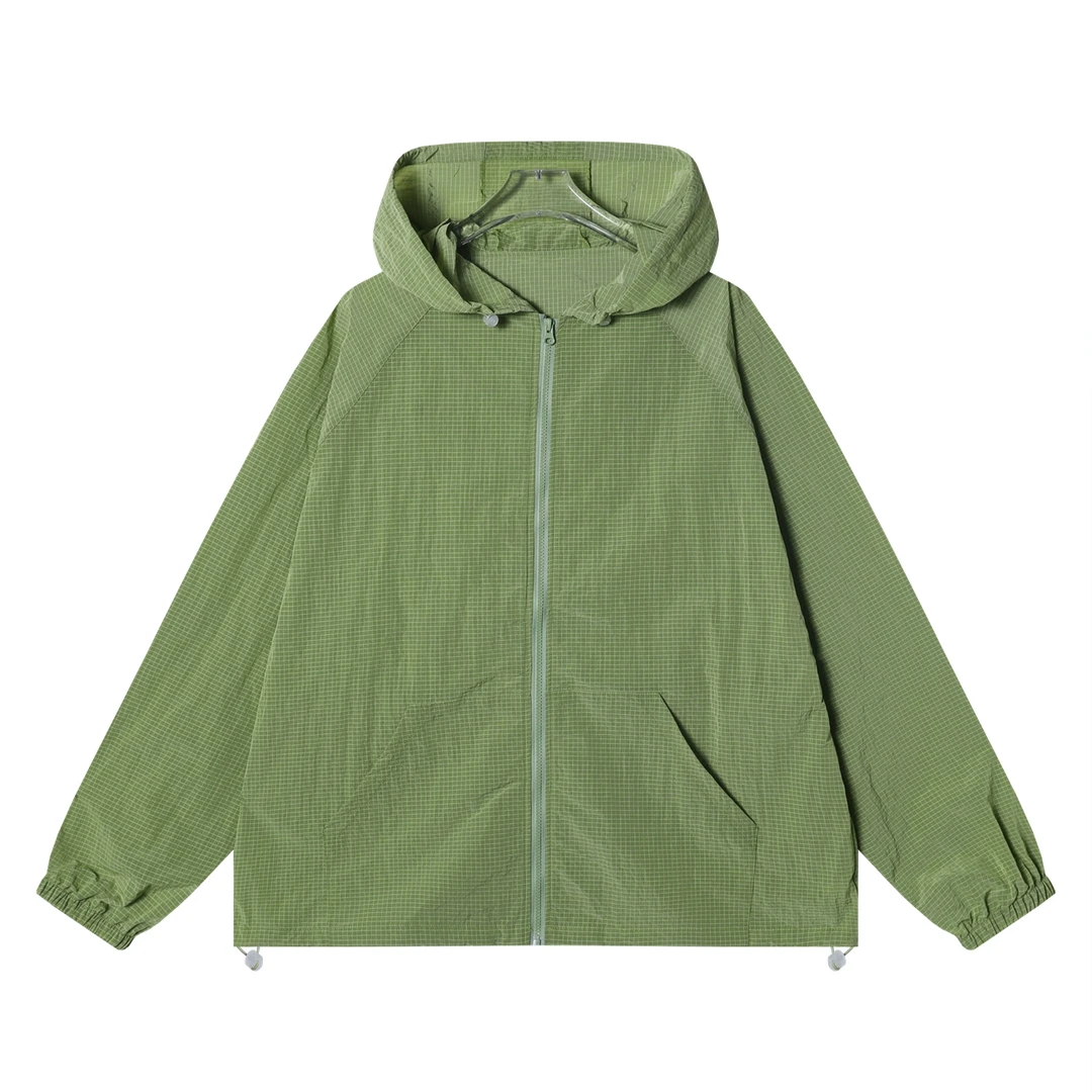 夏季高级感新款纯色连帽防紫外线防晒衣轻薄户外松紧宽松外套上衣