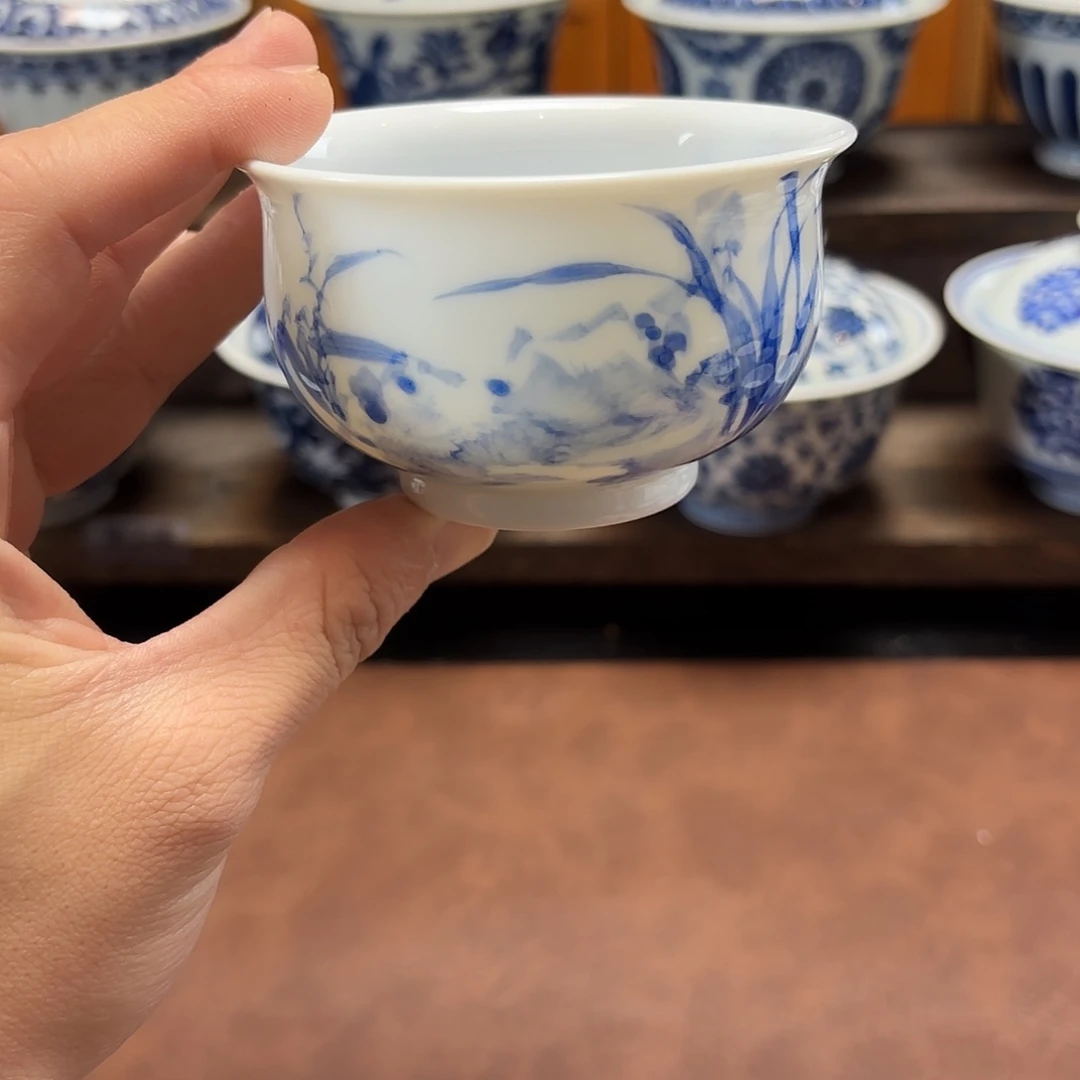 景德镇纯手工手绘写意炉式杯
