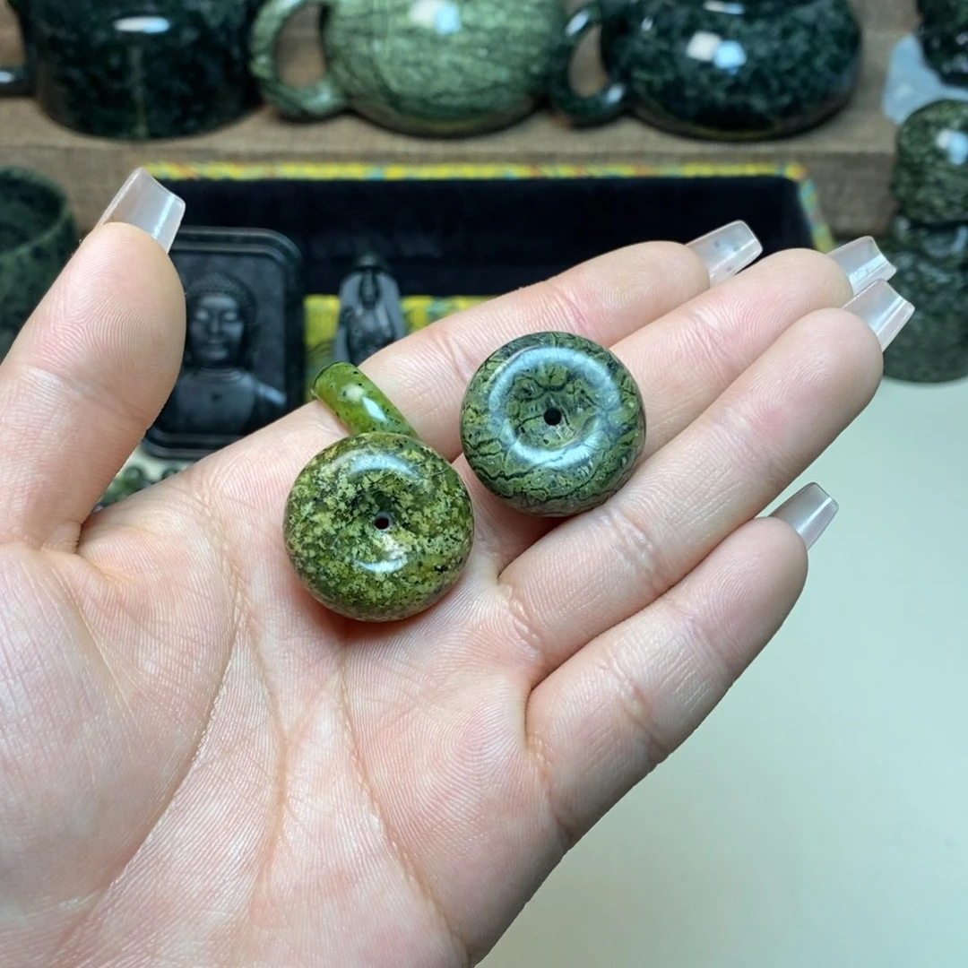 蛇纹石玉手链未镶嵌拍一发一