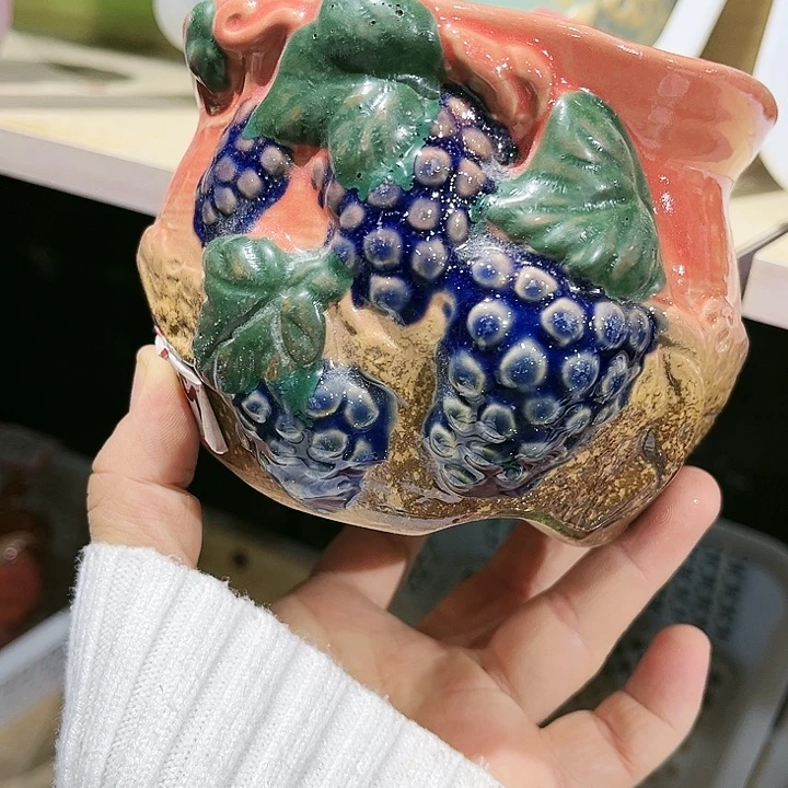 瓷片花盆多肉植物艺术品