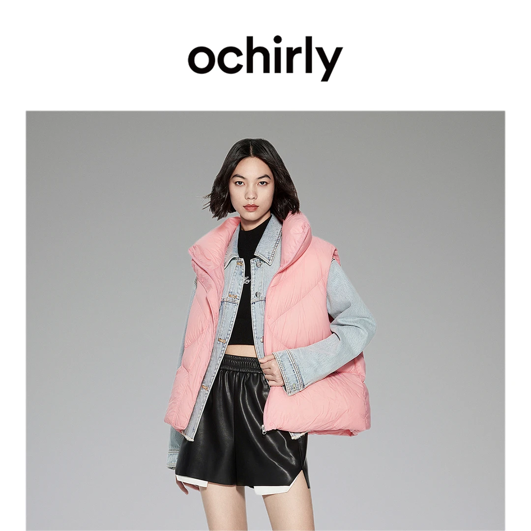 ochirly【澳洲进口白鸭绒】huhu羽绒高领超轻马甲女新款秋冬