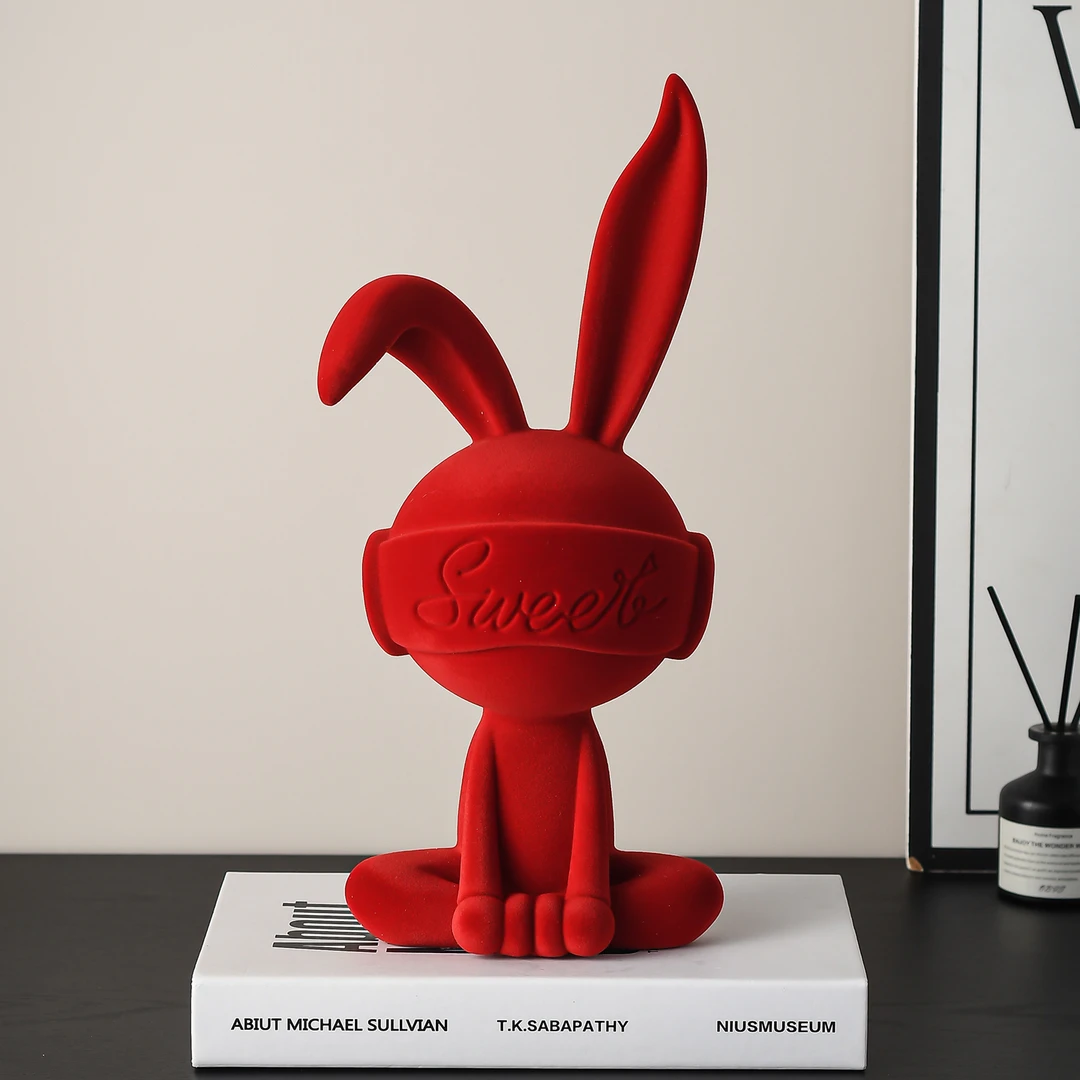 现代新家布置客厅玄关兔子摆件装饰品电视柜桌面房间家居饰品网红