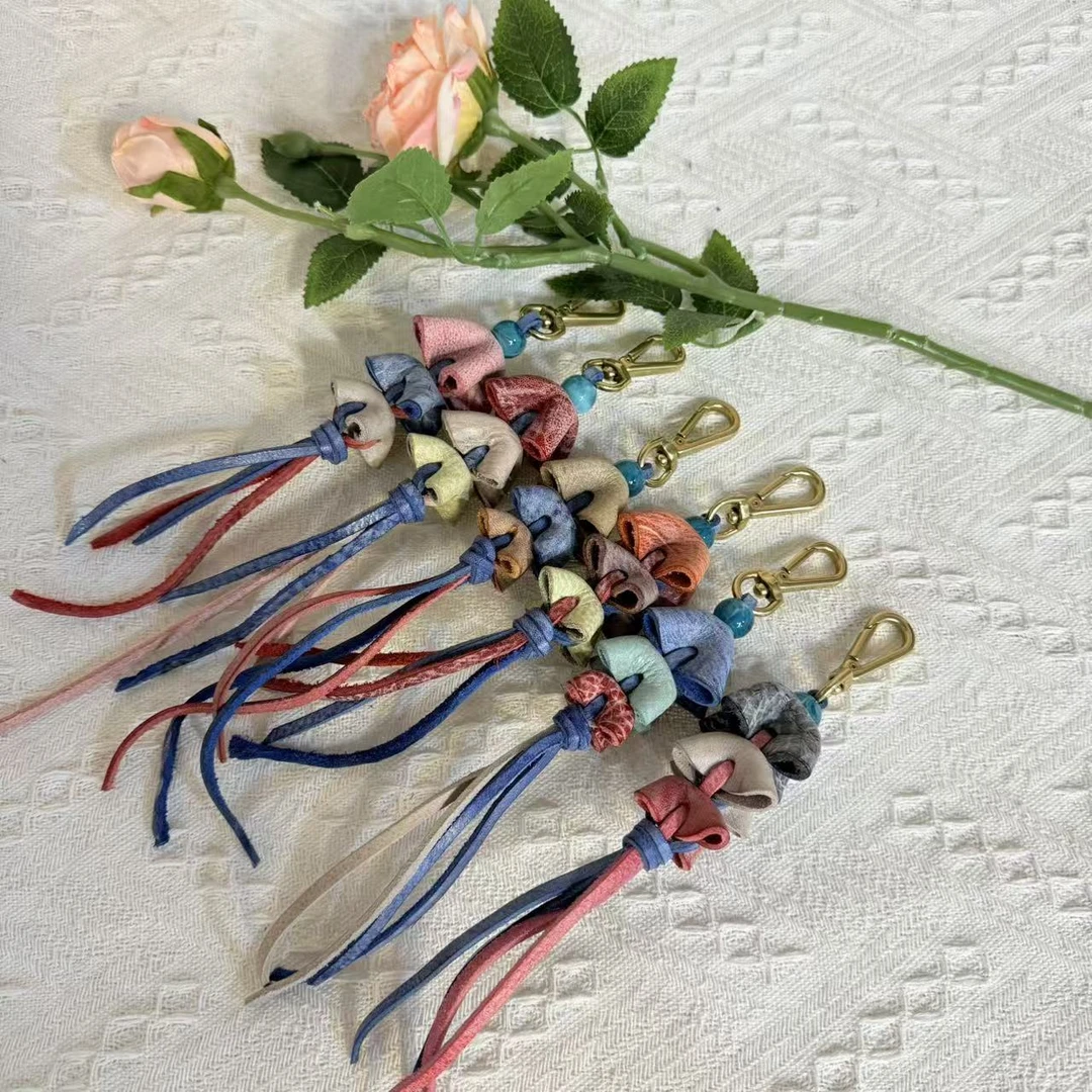 头层牛皮可爱复古简约风便携手工包挂件