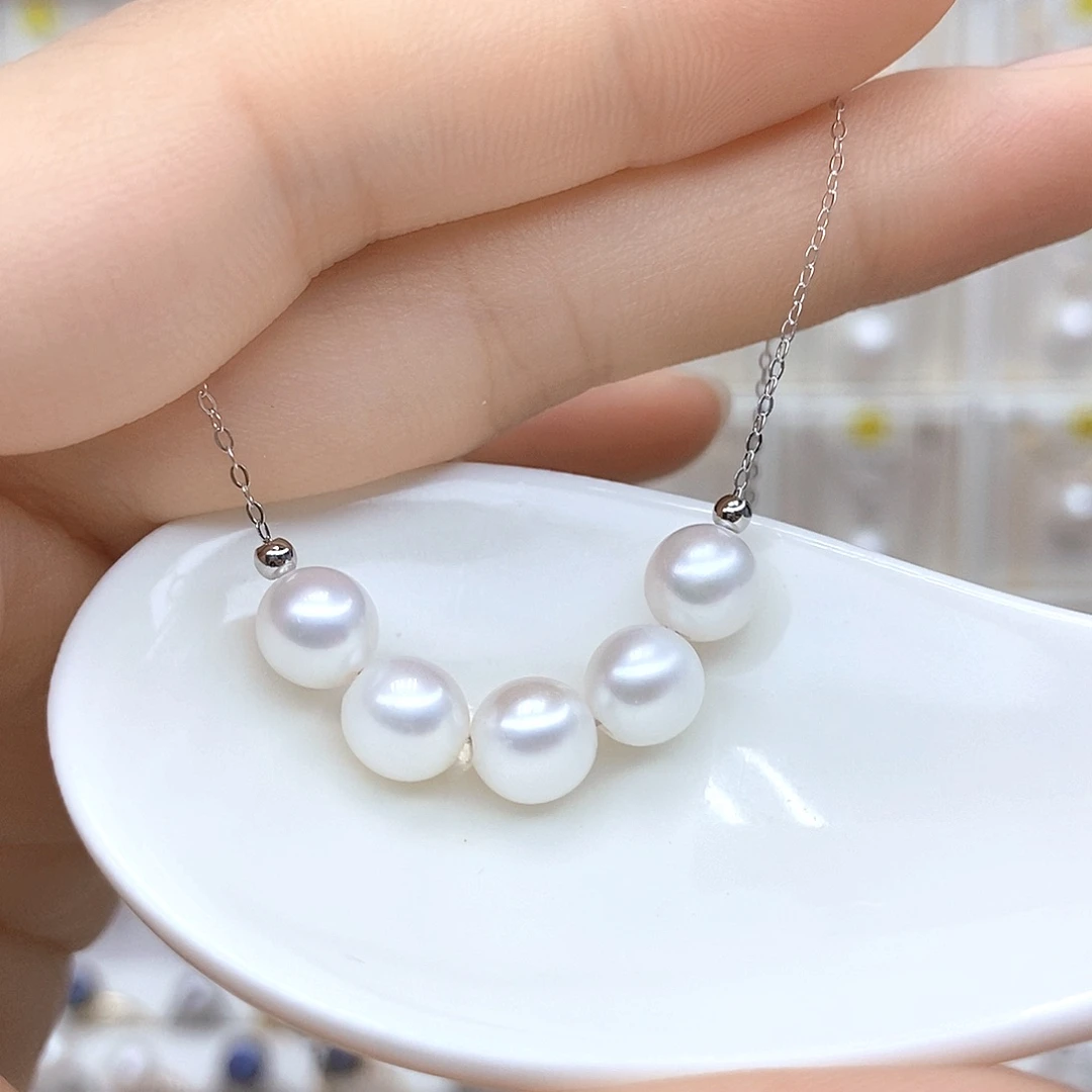 淡水珍珠银S925镶嵌颈饰